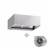 Hotte à adosser professionnelle complète - 1200mm - avec régulateur, filtre & lampe