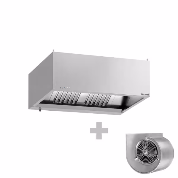 Afzuigkap doosmodel met ingebouwde motor - 1200mm - met toerentalregelaar, labyrintfilters & LED-verlichting