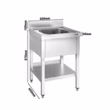 Mesa com pia de lavagem com base PREMIUM - 0,6 m - 1 pia C 40 x L 40 x P 25 cm