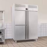 Upright Fridge Stainless steel PREMIUM PLUS - GN 2/1 - 1240L - with 1 door & 2 half doors