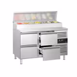 Commercial Saladette Prep Counter PREMIUM - 1360x700mm - 4 Drawers - for 7x GN 1/3