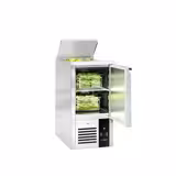 Saladette réfrigérée PREMIUM - 450mm - 102L - 1 porte - avec découpe pour 1x GN 1/1 & Couvercle inox