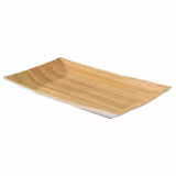 (6 pcs) Serving Tray - BAMBOO - Melamine - 245x155mm - Height: 30mm - Beige/White