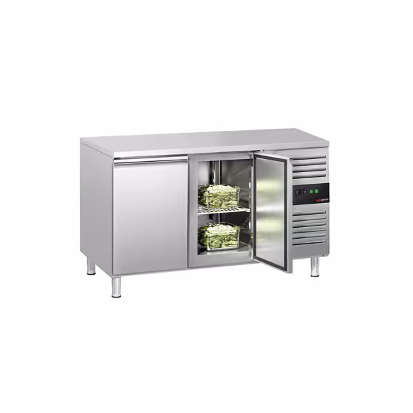 Hűtött munkaasztal ECO - 1360x700 mm - GN 1/1 - ventilációs - 2 ajtóval