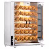 Commercial Gas Chicken Rotisserie Oven - 28.2kW - with 6 Skewers for up to 30 chickens