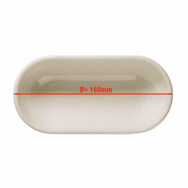 (6 szt.) Miseczka owalna - TEOS - Porcelana - 160x65mm - Kremowy