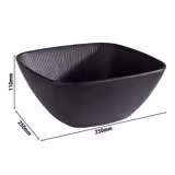 (6 stuks) Schaal - NERO - Melamine - 3,5L - vierkant - 250x250mm - Diepte:110mm - stapelbaar - Zwart