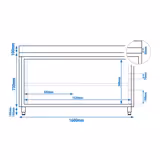 Table armoire en acier inoxydable ECO - 1600x600mm - avec portes coulissantes - avec dosseret