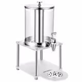 Dispenser per bevande - 7,7 litri - acciaio inox - incl. contenitore con coperchio & supporto con vaschetta raccogligocce
