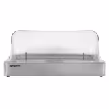 Cappa per alimenti per Contenitore GN - GN 1/1 - Plastica; acciaio inox 304 - 540x335mm - Altezza: 255mm - incl. Contenitore GN 1/1 - apertura roll-top 180°