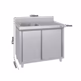 Commercial Sink Cabinet ECO - 1200x700mm - with 1 bowl left-hand
