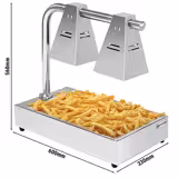 2 Isıtma lambalı kızılötesi ısıtmalı servis rafı  - 600 Watt - GN 1/1 için