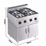 Gasfornuis – vrijstaand - 23,0kW - 4 branders