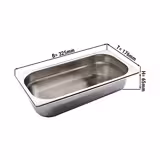(1 piece) Stainless Steel Gastronorm Pan GN 1/3 – Depth 67mm