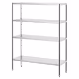 Rvs rek PREMIUM - 1400x500mm - met 4 schappen (in hoogte verstelbaar)