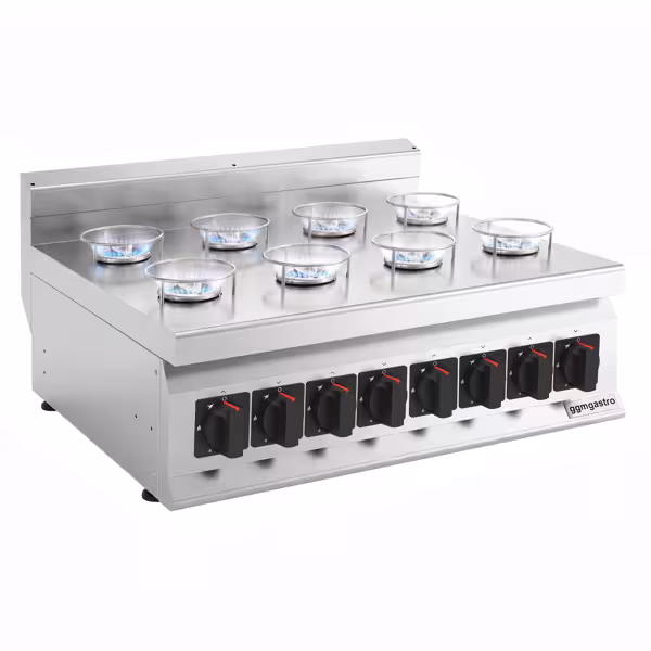 Cucina a gas professionale - Künefe - 800x700x350mm - 22,0 kW - 8 fuochi - da banco
