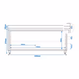 Paslanmaz Çelik Dolaplı Çalışma Tezgahı ECO -2000x600mm  - Sürgü Kapılı ve Sırtlı