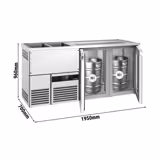 Direct Draw Beer Dispenser / Kegerator PREMIUM - 1950x700mm - Double Glass Doors
