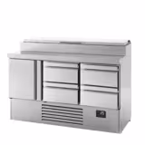 Saladetă - 1460x700 mm - 1 ușă & 4 sertare - pentru 8x GN 1/4 recipiente