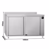 ECO Commercial Heated Worktop cabinet - 1400x600mm - with raised edge & sliding doors - Digital