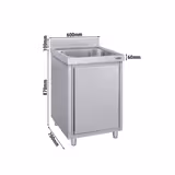 Spoelkast ECO - RVS - 600x700mm - met 1 spoelbak midden