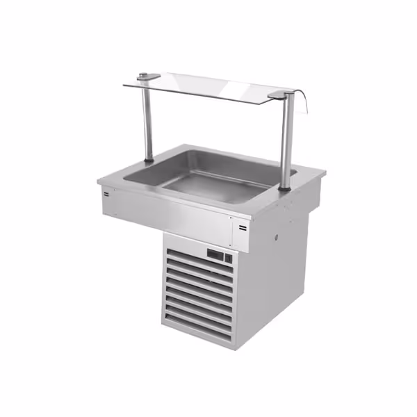 Ankastre Soğuk Havuz - 810mm - +2/+8°C - 2x GN 1/1 - 190W - cam üst koruma ile