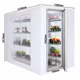 Koelcel - 1500x2100mm - 4,8m³ - met 3 glaswanden