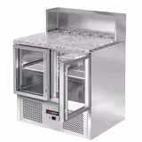 Commercial Saladette Counter ECO - 903mm - 240L - 2 glass doors - with stainless steel hinged lid for 5 x GN 1/6