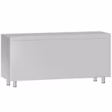 Acero inoxidable Mesa con puertas correderas ECO - 1800x600mm - con 3 cajones izquierda & con estante intermedio