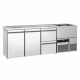 Comptoir de bar réfrigéré PREMIUM - 2500x700mm - 2 portes et 2 tiroirs