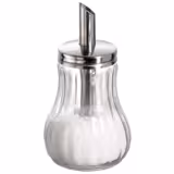 (6 unid) Dispensador de açúcar - Vidro - 250ml - Altura: 150mm - com tubo doseador