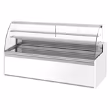 Gebaksvitrine - 2560x985mm - 430 liter - gebogen ruit - met 4 deuren - met 2 legroosters