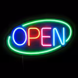 LED φωτεινή πινακίδα - OPEN - ρυθμιζόμενη φωτεινότητα - Πράσινο - Πολύχρωμο (RGB) - 420x250 mm