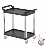 Chariot de Service - Plastique - 800x500mm - 2 Niveaux - avec Roues Silencieuses
