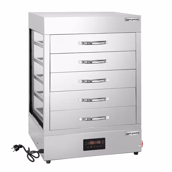 Steam Cooker / Dumpling Steamer - 2.5kW - Digital - incl. Steamer Cabinet Top with 5 Drawers