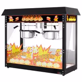 Popcorn Mısır Patlatma Makinesi PROFESYONEL - Set Üstü - 2,90kW - 10kg/sa - 2 tencereli - Siyah