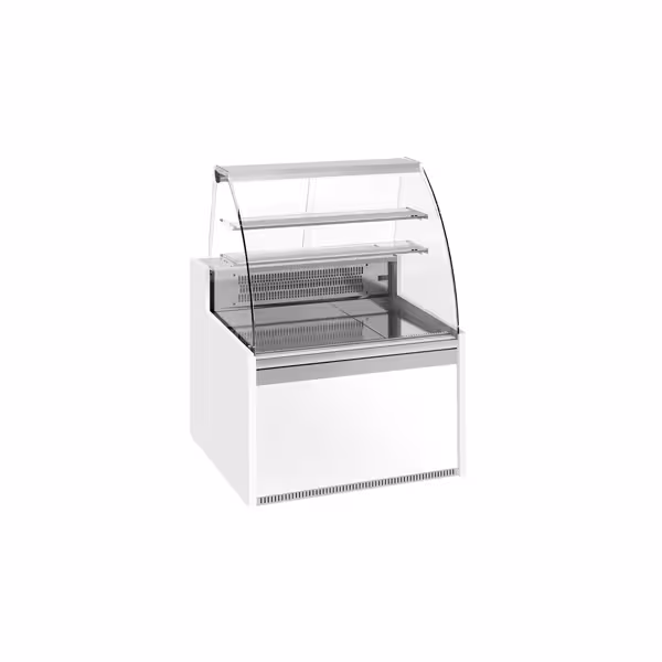 Banco pasticceria refrigerato - 998x985mm - Statica - 163 L - Vetro curvo - con 2 ripiani