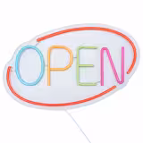 LED Leuchtschild - OPEN – dimmbar - Orange - Bunt