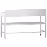 Tavolo da lavoro in acciaio inox PREMIUM - 1500x600mm - con ripiano inferiore & alzatina & ripiano intermedio & traversi di rinforzo