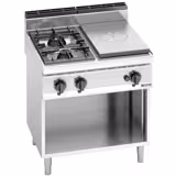 Glødeplade + Gaskogebord med 2 Brænder (17,5 kW)