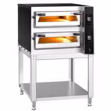 Sähköinen pizzauuni (samottikivipohja) - 990x920 mm - 4+4 x Ø 35 cm - enintään 400 °C - Digitaalinen - sis. alustarunko