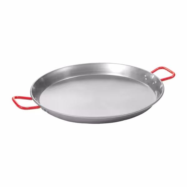 Paella Pan - Ø 600mm - Carbon Steel - red handles