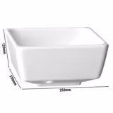 (6 st) Skål - FLOAT - melamin - 4,7 l - fyrkantig - 250x250x120 mm - stapelbar; halkfri fot - vit