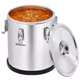 Stainless Steel Thermos Container - 35L - Height 570mm - with Non-Slip Rubber Base