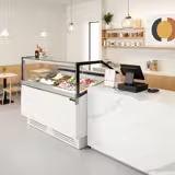 Ice Cream Serve Over Counter | ADAM - 1200mm - Ventilated cooling - with LED lighting - for 12 x 5 litres Napoli pans or 8 x 7 litres - White
