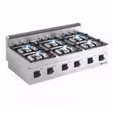 Cucina a gas professionale - MARIO 700 - 1200x700x430mm - 36,0 kW - 6 fuochi - da banco - composto da 5x 6,5kW & 1x 3,5kW