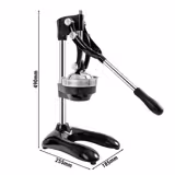 Heavy Duty Lever Citrus Press - Ergonomic Handle(s) - Black - Stainless Steel - Aluminium