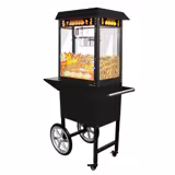 Popcornmachine met showkar - 1,46kW - 5kg/u - met 1 ketel - Zwart
