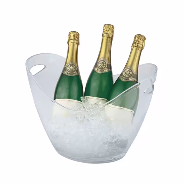Wine & Champagne Bucket - Polystyrene - 6 litres - Height:255mm - Transparent - with handles