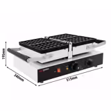 Wafelijzer - Enkel - Mechanisch - 1,6kW - Brusselse wafels - met 180° draaifunctie - met timer